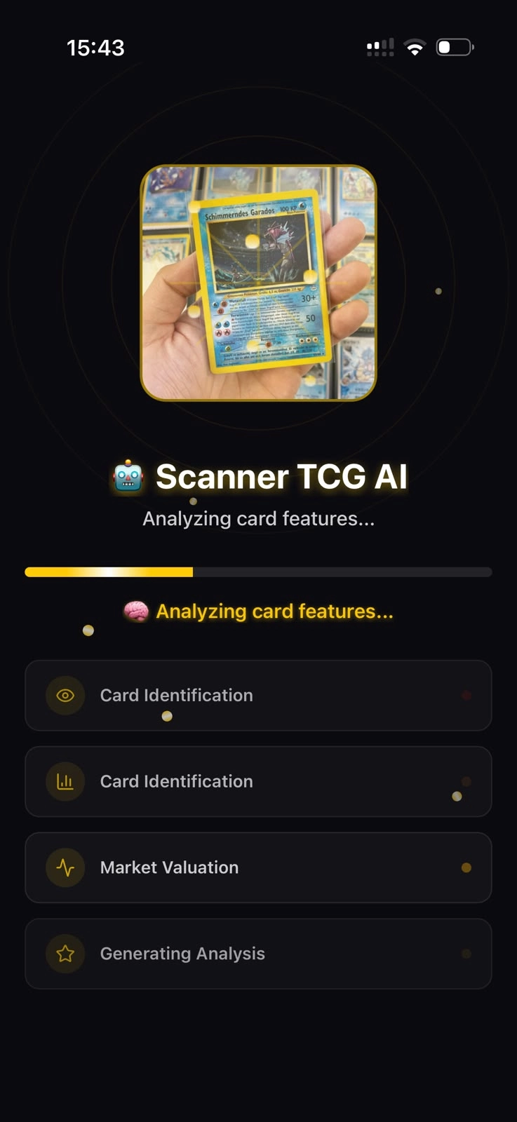 Scanner TCG AI — Watch the AI analyze in real time
