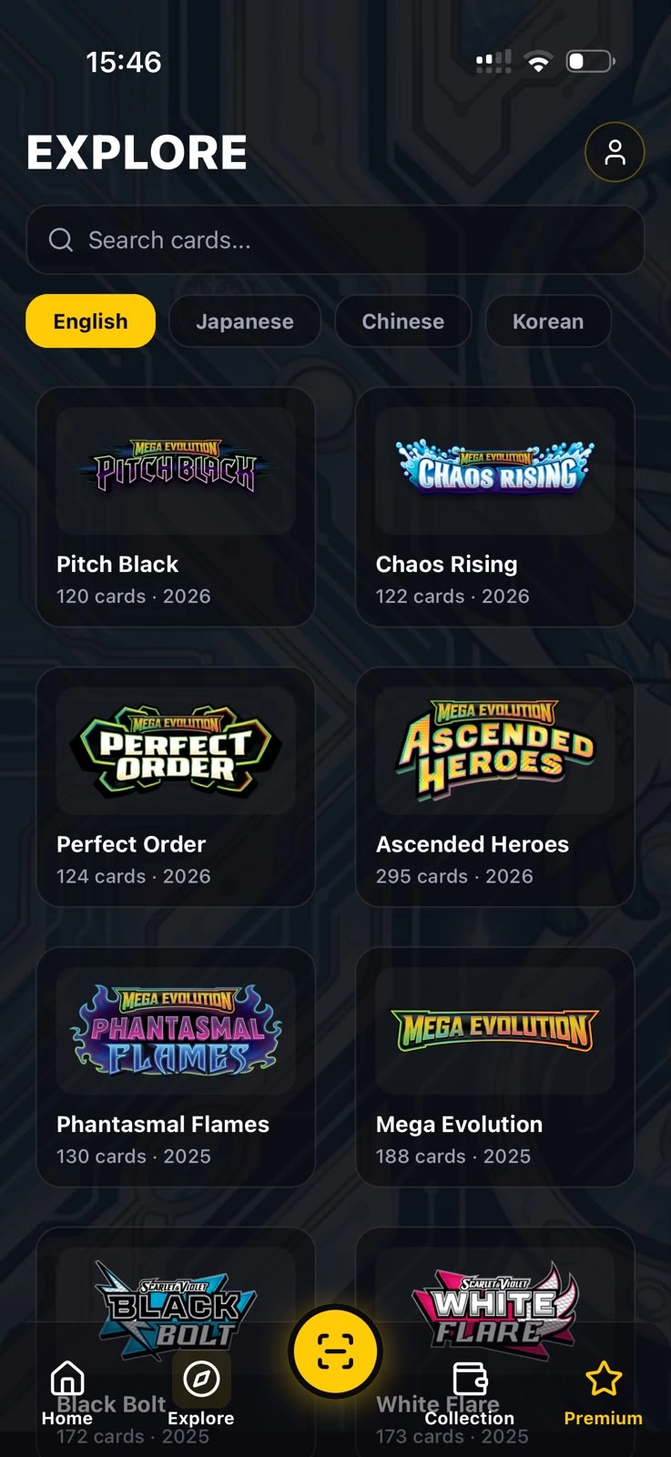 Scanner TCG AI — Explore every expansion and set