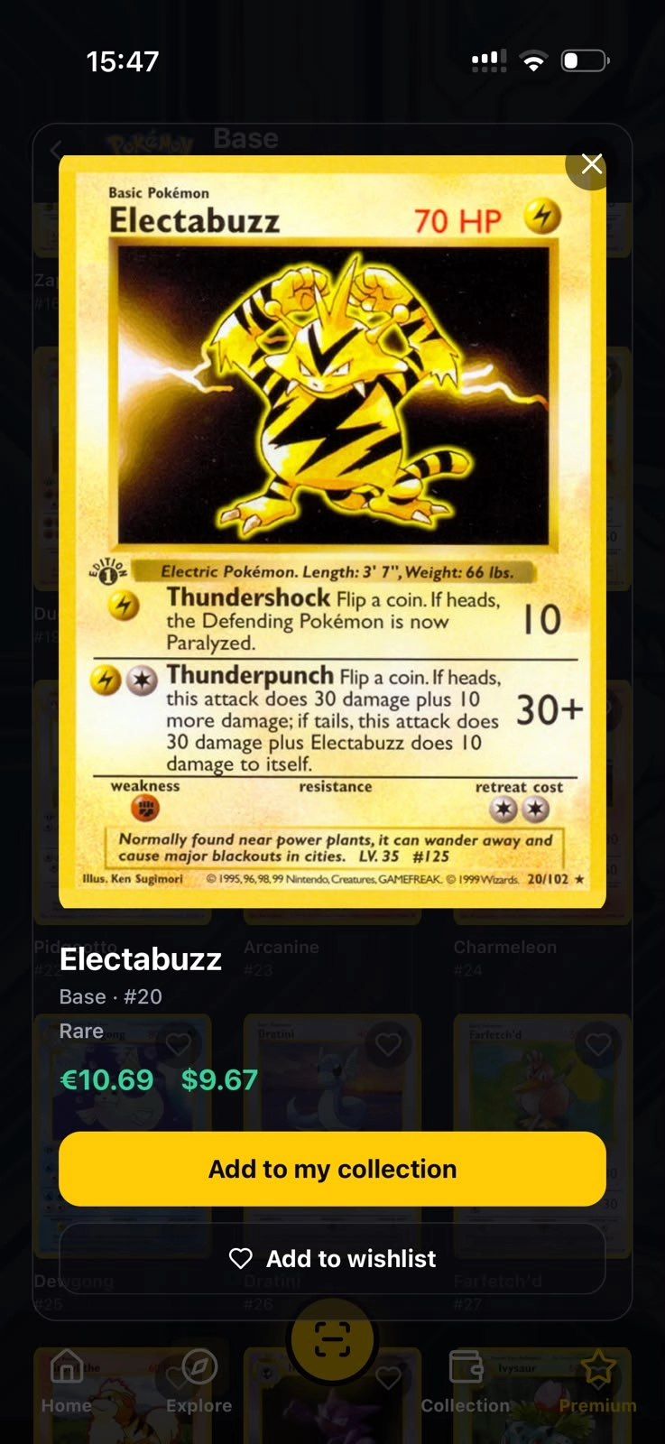 Scanner TCG AI — Card details with live market prices